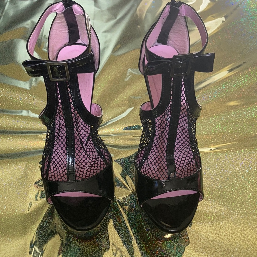 Cais Black Platform Cage Bootie